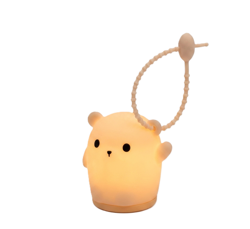 Mini Bear Keychain Night Light | Cute Backpack Charm Lamp | Nursing Light