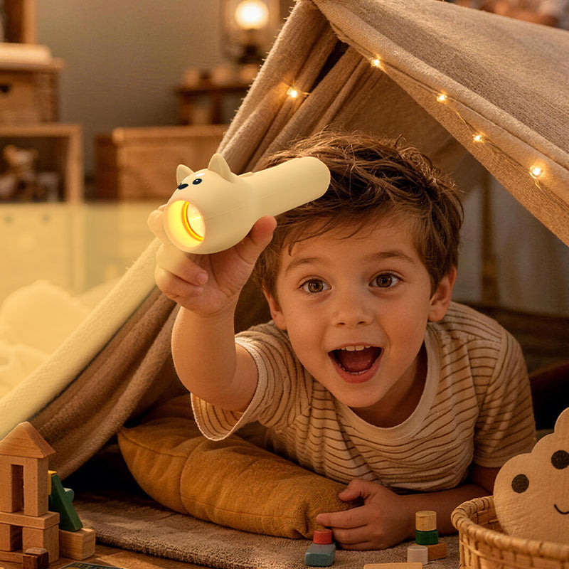 Puppy Rechargeable Kids Flashlight, Toy Light with Hanging Lanyard