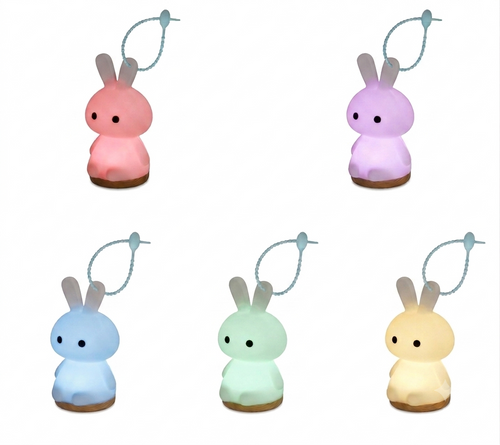 Mini Bunny Keychain Night Light | Cute Backpack Charm Lamp | Nursing Light