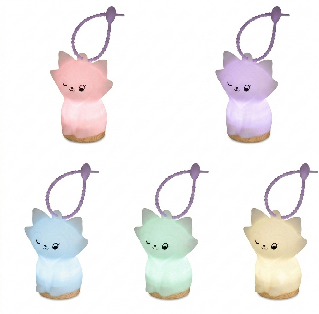 Mini Fox Keychain Night Light | Cute Backpack Charm Lamp | Nursing Light
