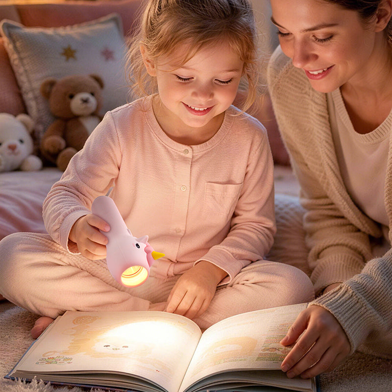 Unicorn Rechargeable Kids Flashlight, Toy Light with Hanging Lanyard